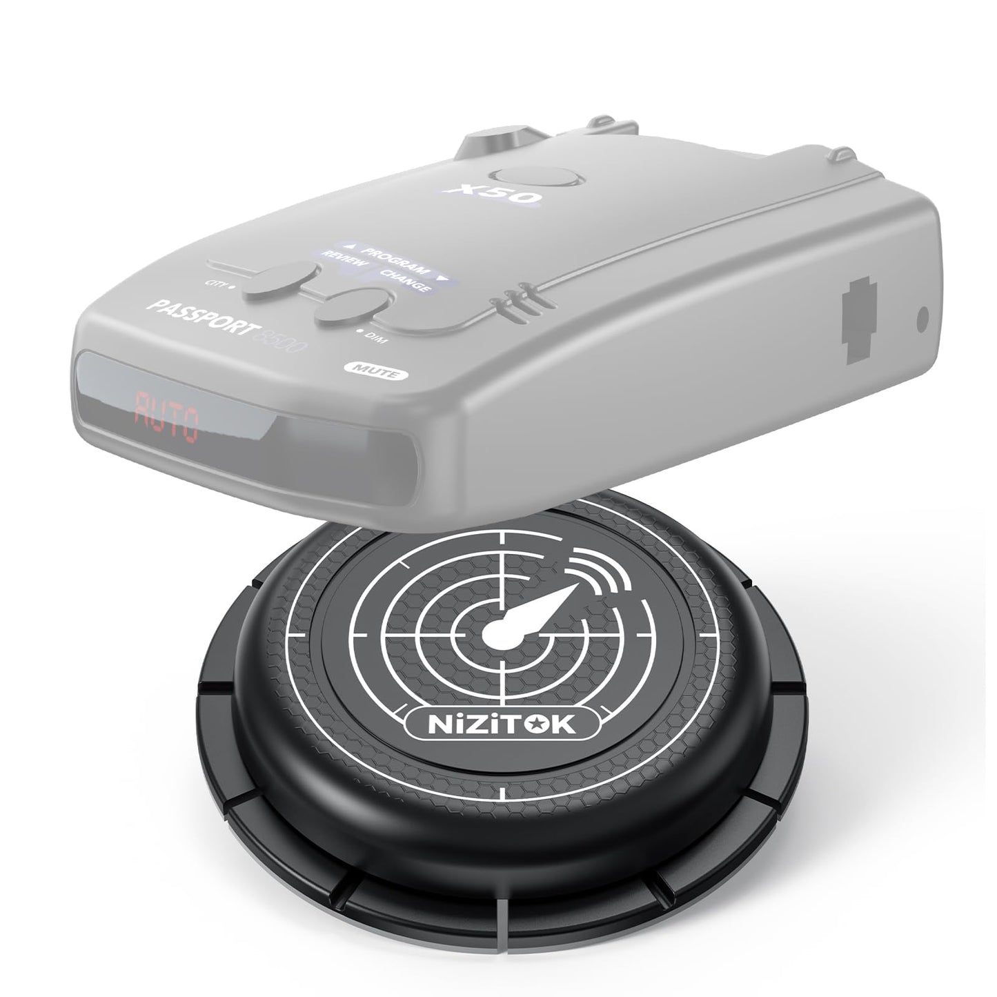 Magnetic Radar Detector Mount with N52 Strong Magnets, Adhesive Dashboard Holder for Escort, Uniden, and Other Radar Detectors, Stable Anti-Vibration
