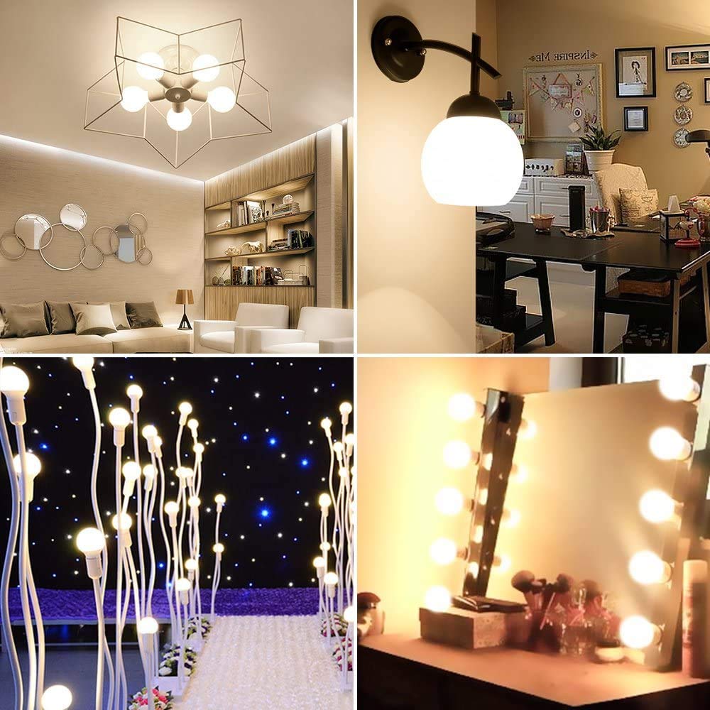 Lxcom Lighting G60 LED Light Bulb 3W Globe Bulbs 25W Incandescent Bulb Equivalent E26/E27 Base Warm White 3000K 300LM LED Small Vanity Light