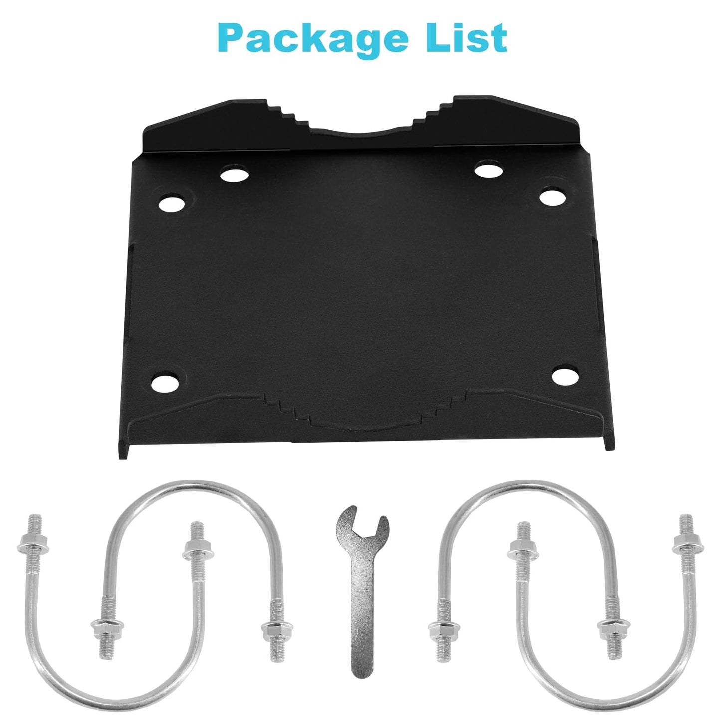 KSWLOR Antenna Mast Cross-Over Bracket Kit for 1.65" to 2.45" OD Pipes with Heavy Duty Right-Angle Plate & Mounting Hardware U Bolts Anti-Rust