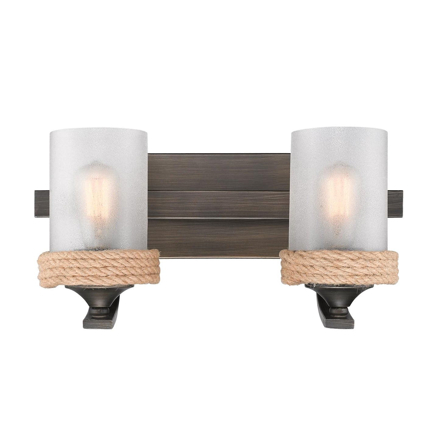 Golden Lighting 1048-BA2 GMT-CS Chatham Bath Fixture, Gunmetal Bronze, 2 Lights