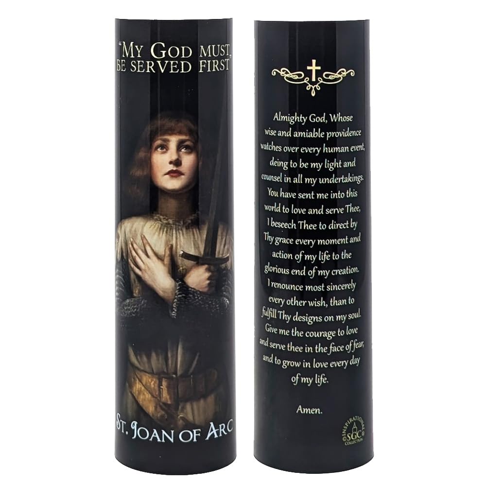 THE SAINTS COLLECTION St Joan of Arc LED Flameless Prayer Candle with Timer