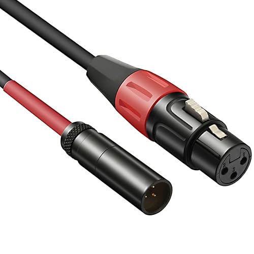JOMLEY Mini XLR Male to XLR Female Microphone Audio Cable for Blackmagic Pocket 4K Camera Video Assist 4K - 1ft