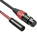 JOMLEY Mini XLR Male to XLR Female Microphone Audio Cable for Blackmagic Pocket 4K Camera Video Assist 4K - 1ft