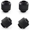 SDTC Tech 4-Pack G1/4" to 3/8" ID 5/8 OD Quick Tighten Compression Fitting for Soft Tubing, PC Water Cooling System Soft Tube Connectors