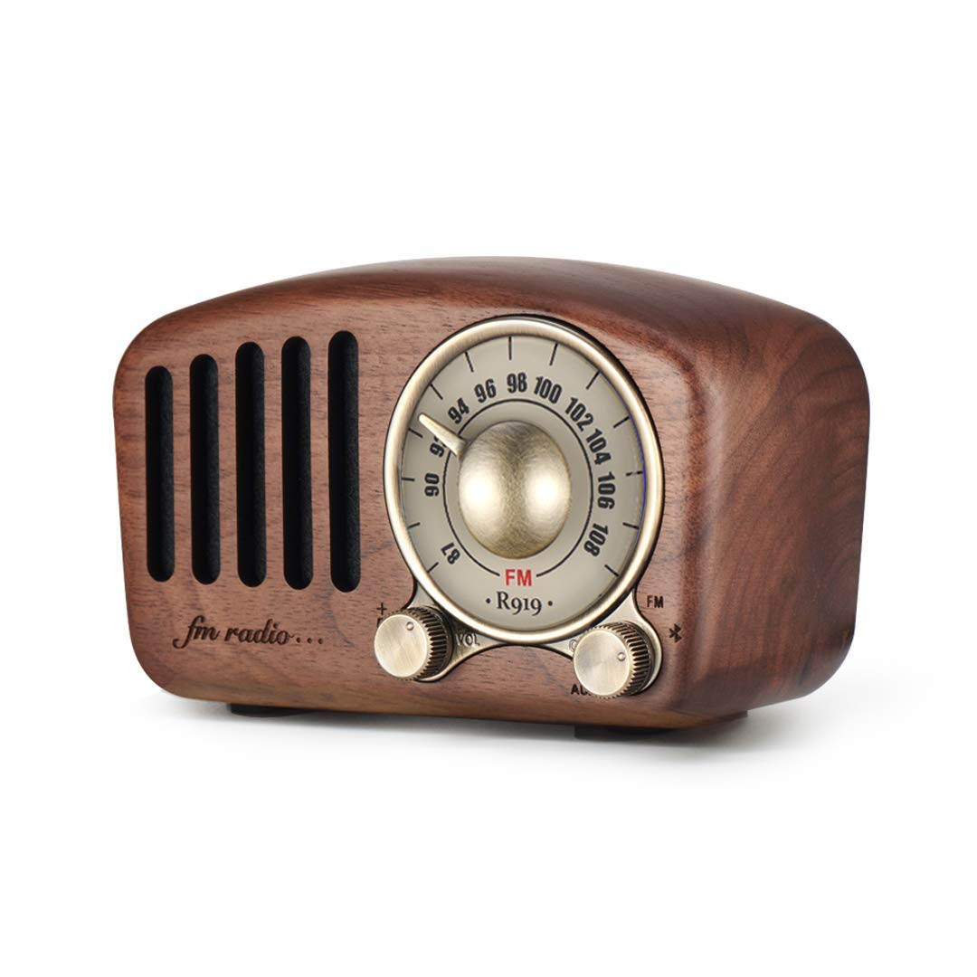 Retro FM Radio, Portable with Bluetooth, Best Reception, Strong Bass Enhancement, Loud Volume, Bluetooth 4.2 Wireless Connection suitable for camping