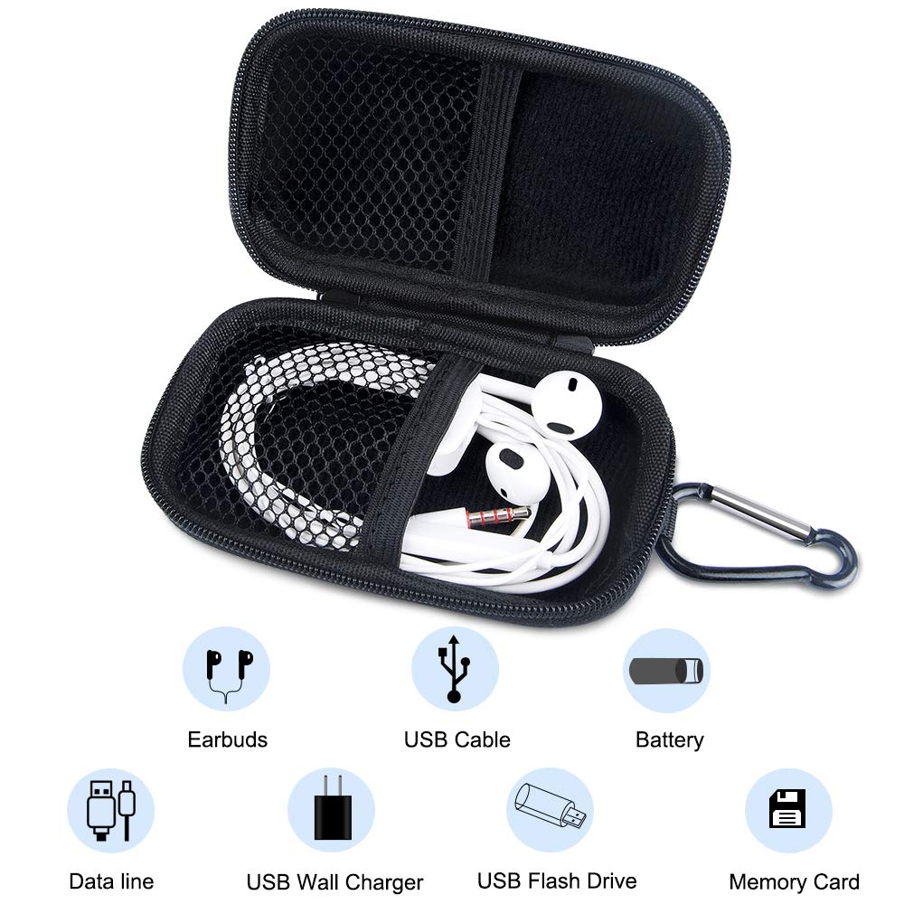 HOOTEK Hard Drive Hard Case, 2Pack Rectangle Shaped Portable Protection EVA Shockproof Earbuds Earphone Headset Headphone Carrying Cases with Zipper