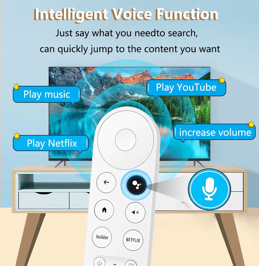 Upgrade Voice Remote for Google Chromecast 4k Snow TV, G9N9N Replacement Remote Control for Google TV, GA01920-US, GA01409-US, GA01923-US, GA01919-US