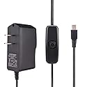 Enokay Power Supply for Raspberry Pi 2 3 b b+ 5V 2.5A Micro USB Charger Adapter with On Off Switch