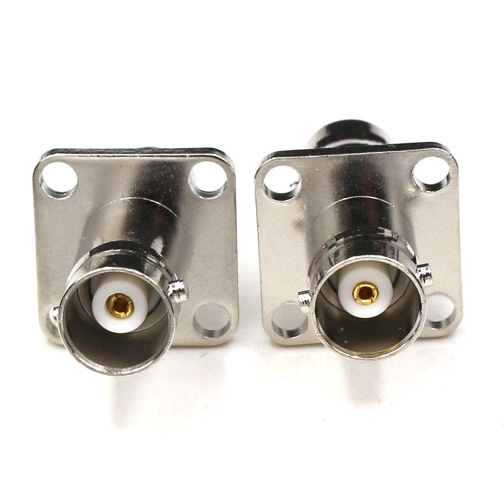 ANHAN BNC Female Adapter, Panel Mount 4 Hole Connector RF Coaxial Adapter 2Packs