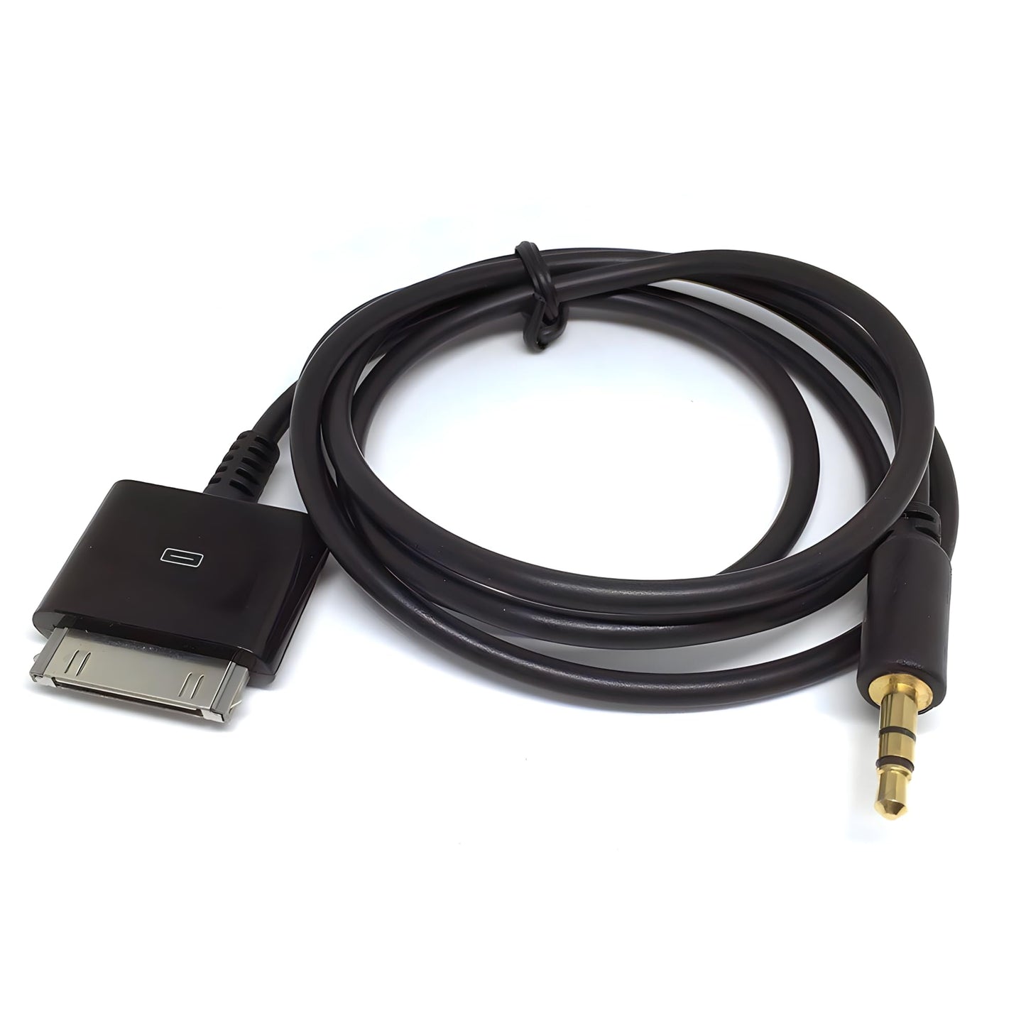 2 PCS Stereo 3.5mm AUX Input to 30-Pin Male Dock Universal Connector Cable Adapter for iPod/iPhone/iPad (4.9 FT, Black)
