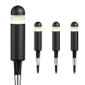 GOODSMANN Landscape Lighting 4PK Low Voltage Landscape Lighting 3W 60 Lumen LED Landscape Bollard Lights Outdoor 2700K Warm White Black with Cable