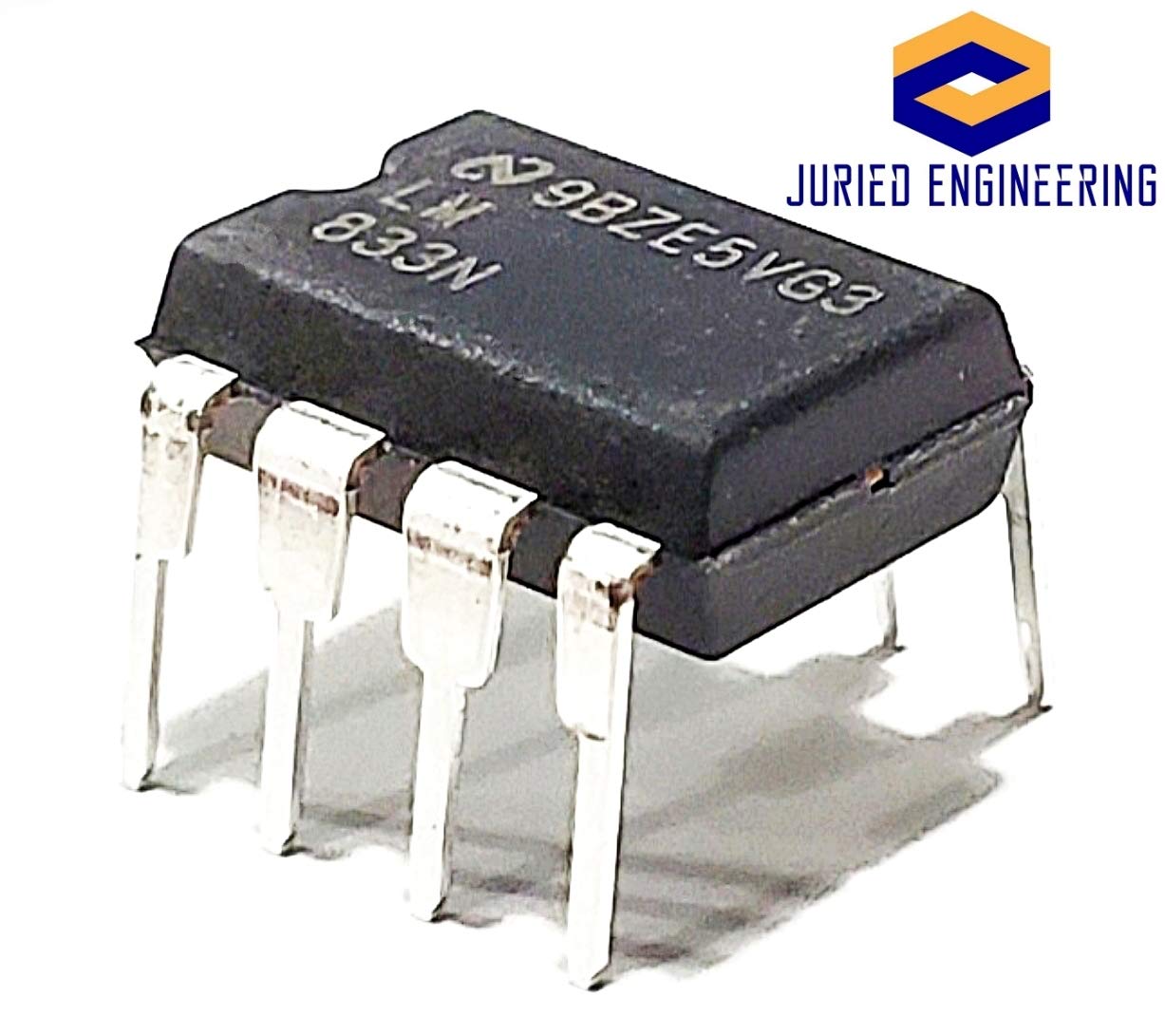 Juried Engineering LM833N/NOPB LM833N LM833 LM833-N Dual Low Noise, High Speed and Wide Bandwidth Operational Amplifier Op Amp Breadboard-Friendly IC