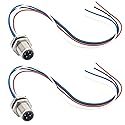 Hamadap M12 4 Pin Male Aviation Connector Cable 0.2M, Waterproof Industrial Circular Connector, 12mm Front Mount Panel Receptacles, UnShielded
