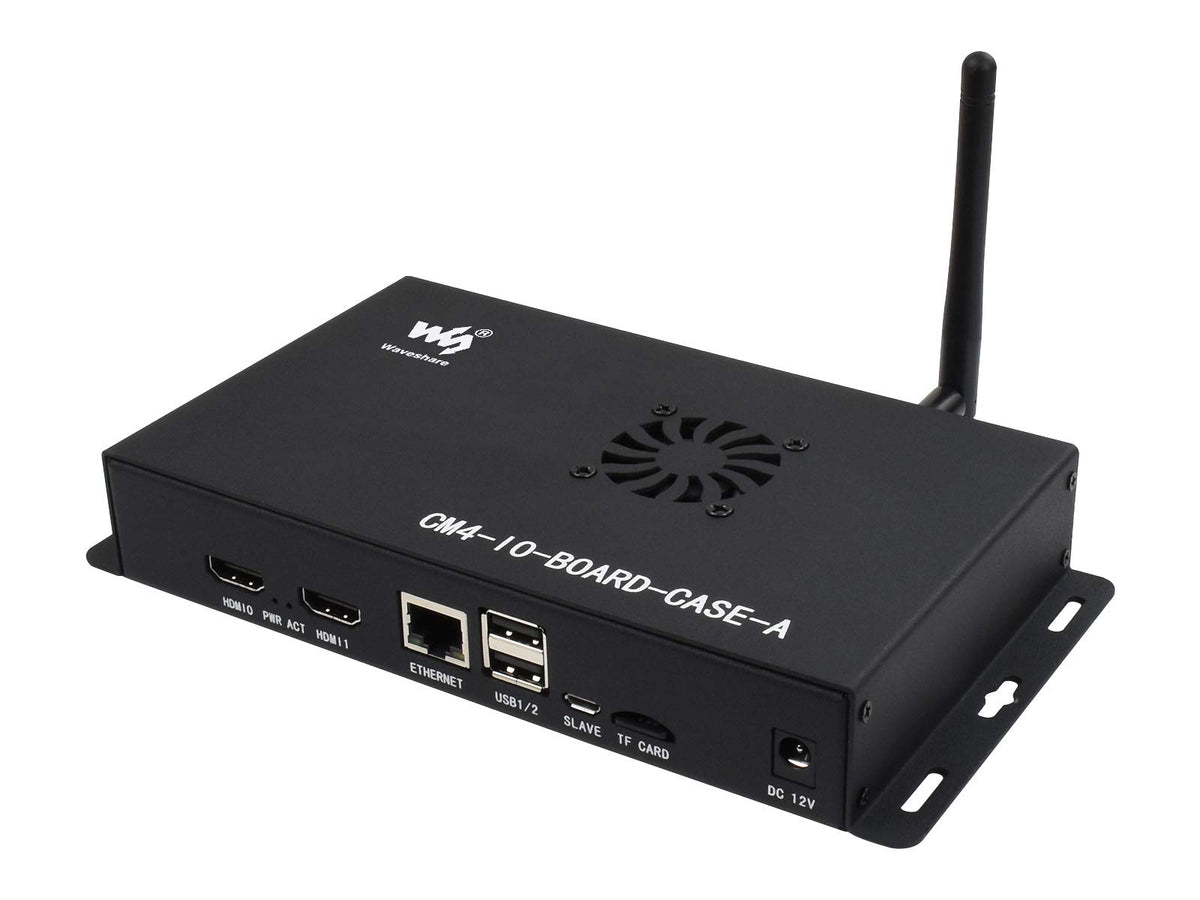 Waveshare Metal Box (A) Designed for Official Raspberry Pi Compute Module 4 IO Board Comes with Cooling Fan Mini Computer Chassis Robust
