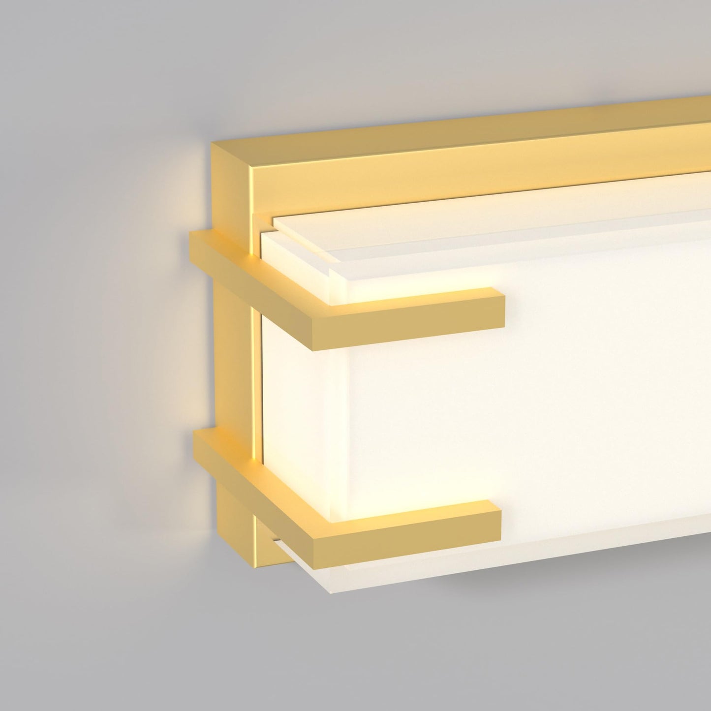 LIGHTINN LED Bathroom Light Fixtures Over Mirror 24.4” Vanity Light with Milky White Lampshade 4000K Daylight Gold Bath Bar (Gold)