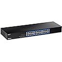 TRENDnet 24-Port Gigabit Switch, TEG-S25, 24 x Gigabit RJ-45 Ports, 48Gbps Switching Capacity, Fanless Design, Metal Enclosure, Internal Power Supply