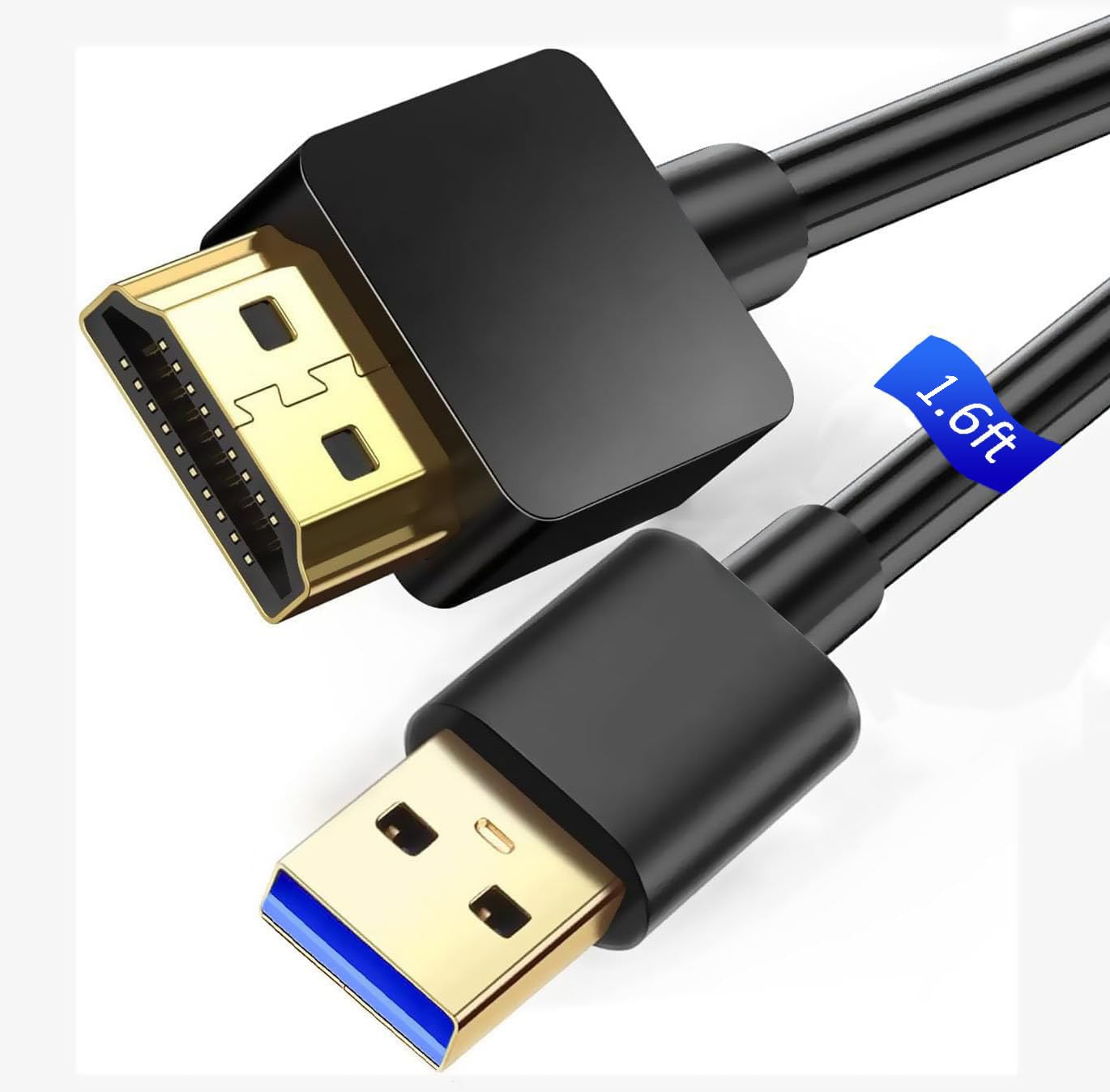 USB to HDMI Charging Cable 1.6FT/0.5M, Unidirectional USB2.0 Male to Male Fast Charger Cord, Used to Charge Devices Such as Hard Drives with HDMI Port
