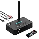 AUX Bluetooth Adapter for Home Stereo,NFC Wireless Audio Receiver for Music Streaming Sound System,TF Card Slot,USB, AUX/RCA Bluetooth Receiver