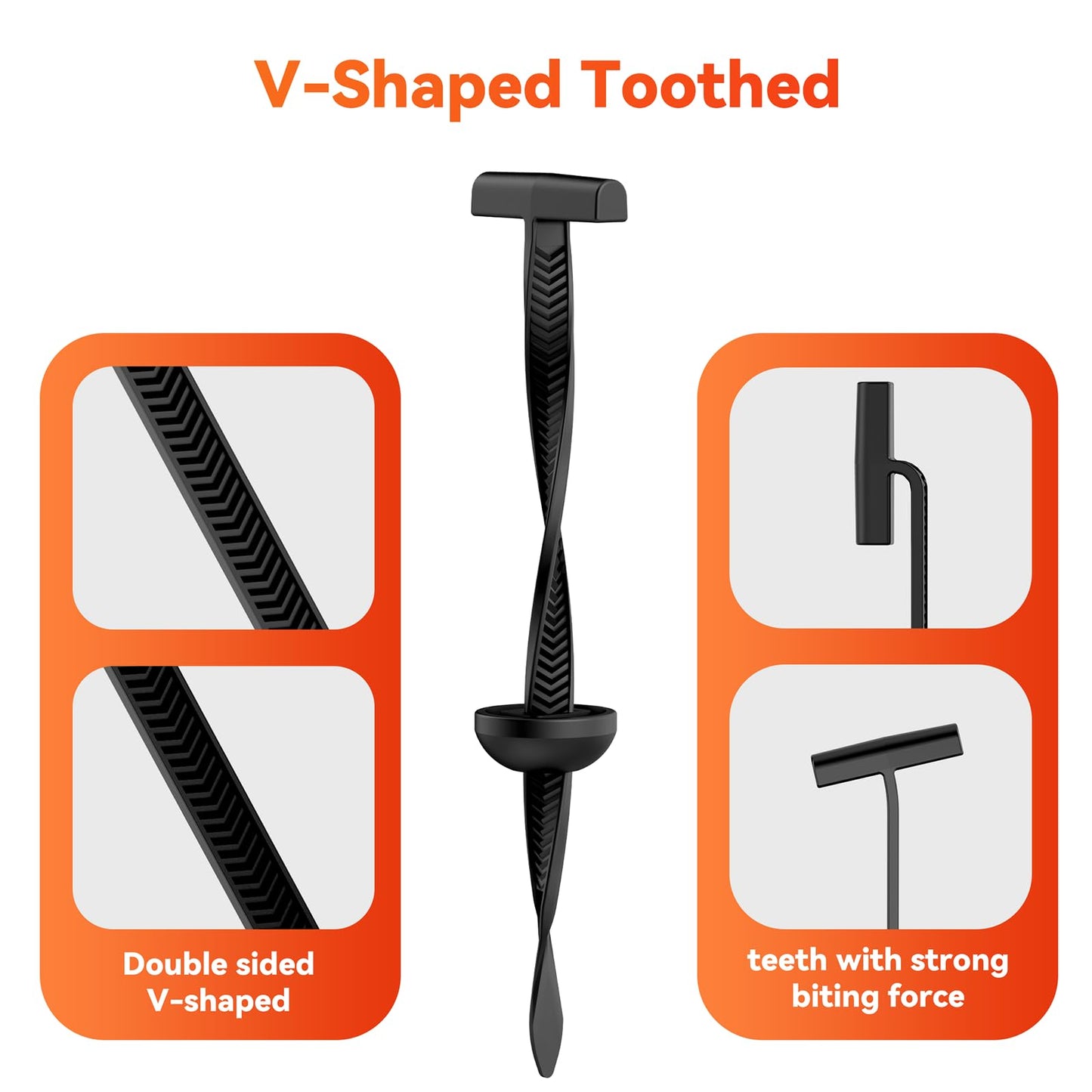 Nylon Universal Cable Tie Buckle V-Shaped Toothed Double Sided With 100 LBS Tensile Strength With Pin & Button Design Plastic UV Resistant