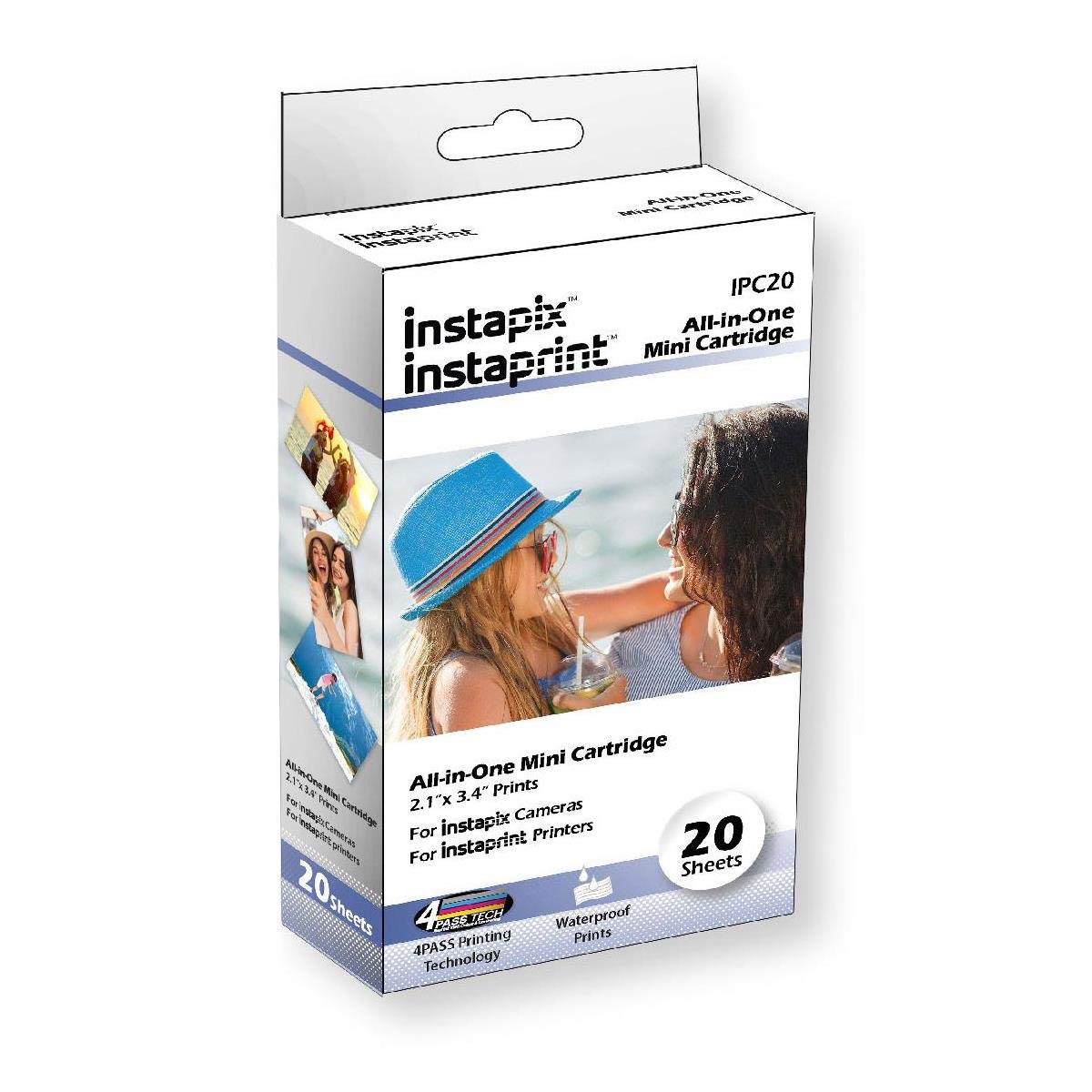 Minolta Instaprint Cartridges - 2 Pack, 20 Total Prints - Compatible with Instapix Cameras & Kodak 4Pass 2x3 Instant Print Cameras, 6x4 Inch Color