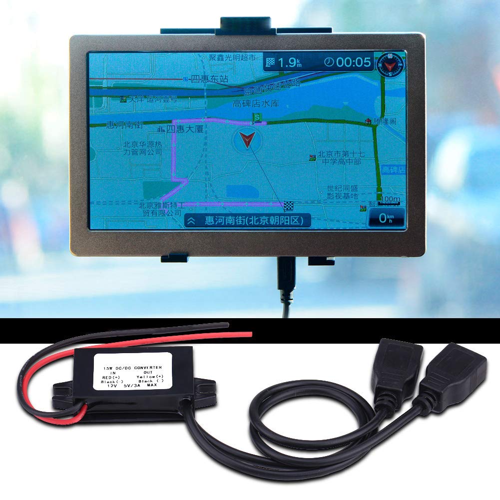 Car USB Converter Module, 3A DC 12V to DC 5V Dual USB for Charger Adapter Converter Module for Car Motorcycle Phone