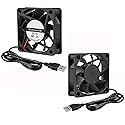 DORHEA 2PCS 6010 Brushless Cooling Fan, 60mm x 10mm, USB 5V, Replacement for DIY PC Computer Case Fan