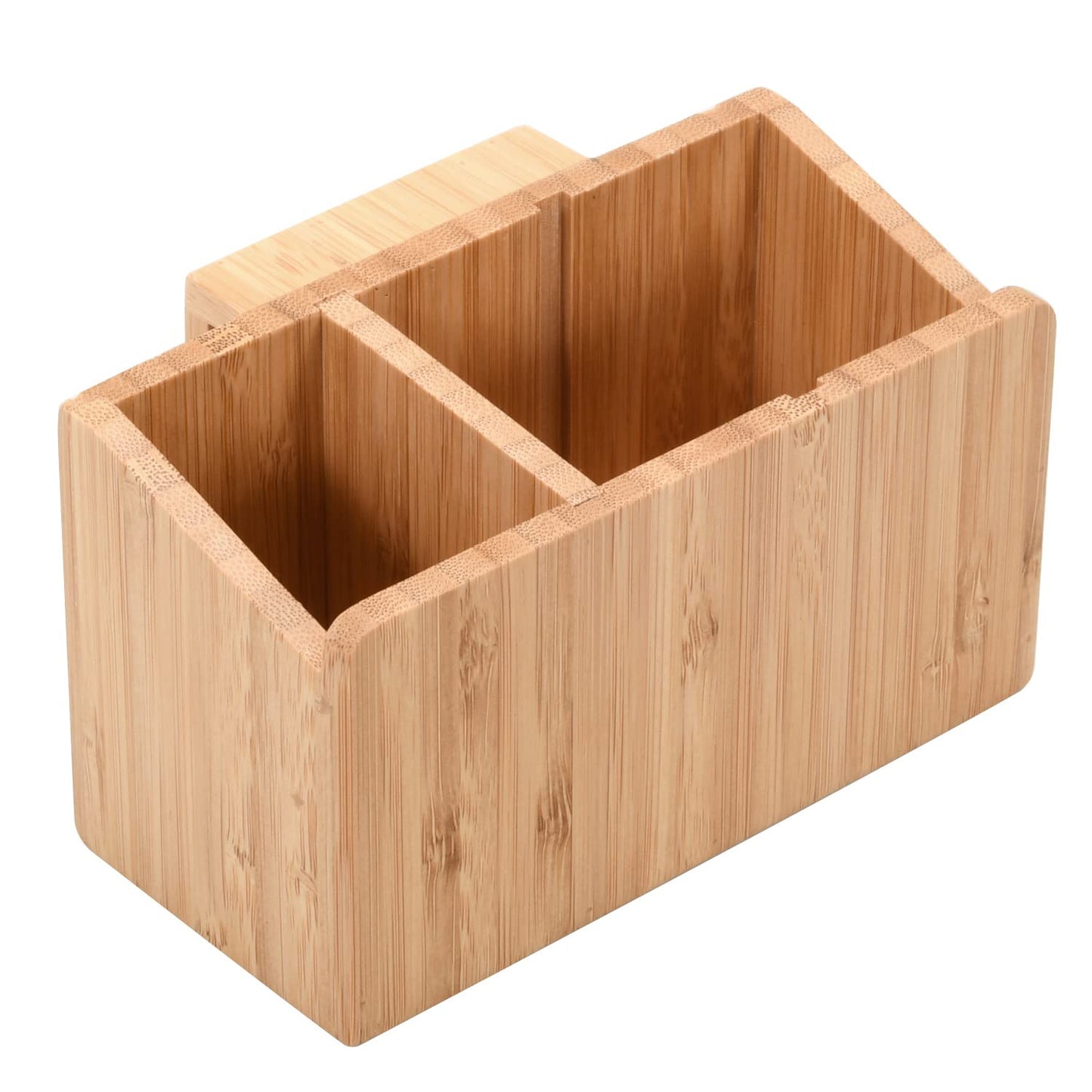 MobileVision Bamboo Charging Station with Extension Compartment for Smartphones, Tablets, & Laptops Charging Dock Plus Stationary Item Holder