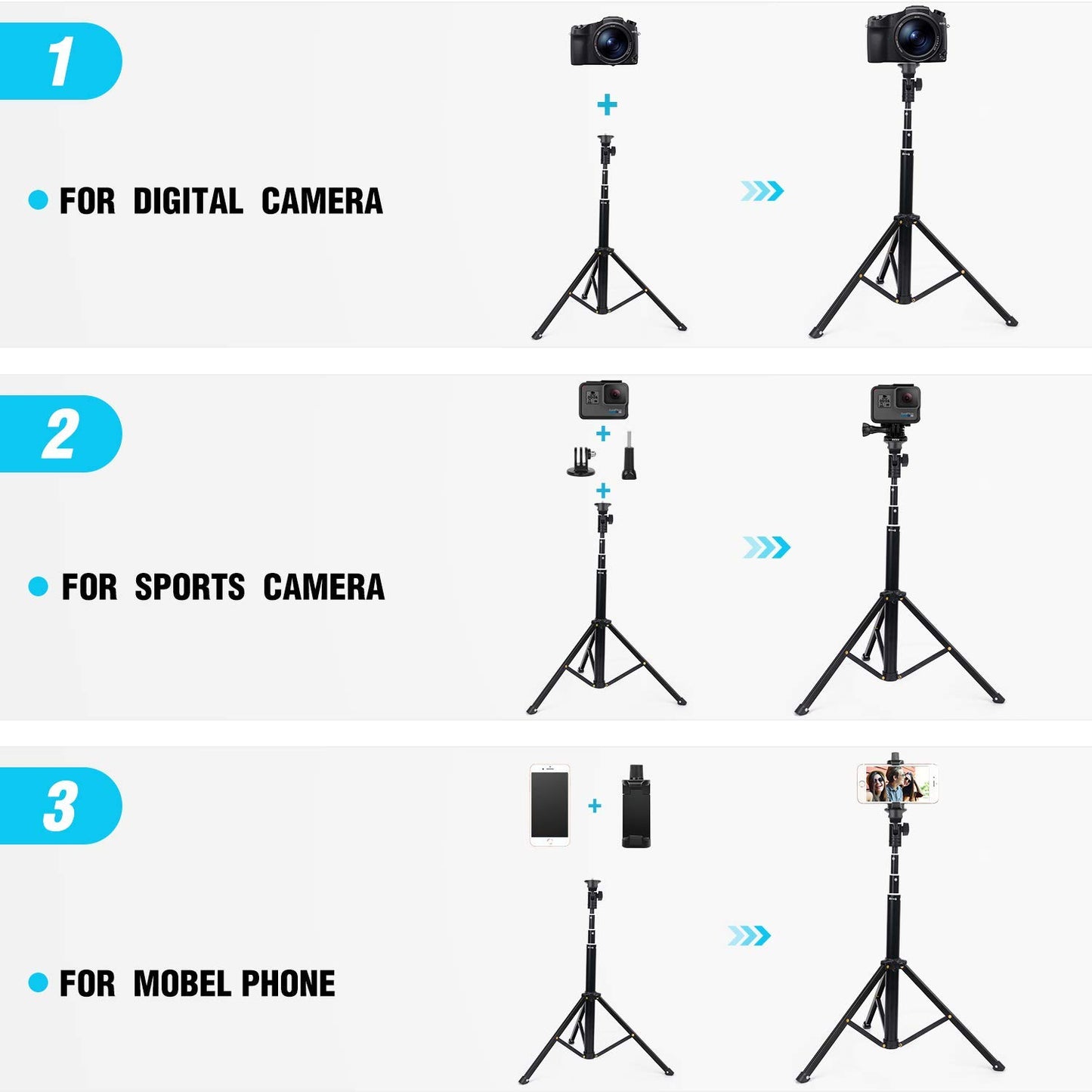 Yesker Selfie Stick Tripod for iPhone Android 52 Inch Extendable Phone Tripod Stand with Remote Selfie Stick Video Recording Equipment Filming