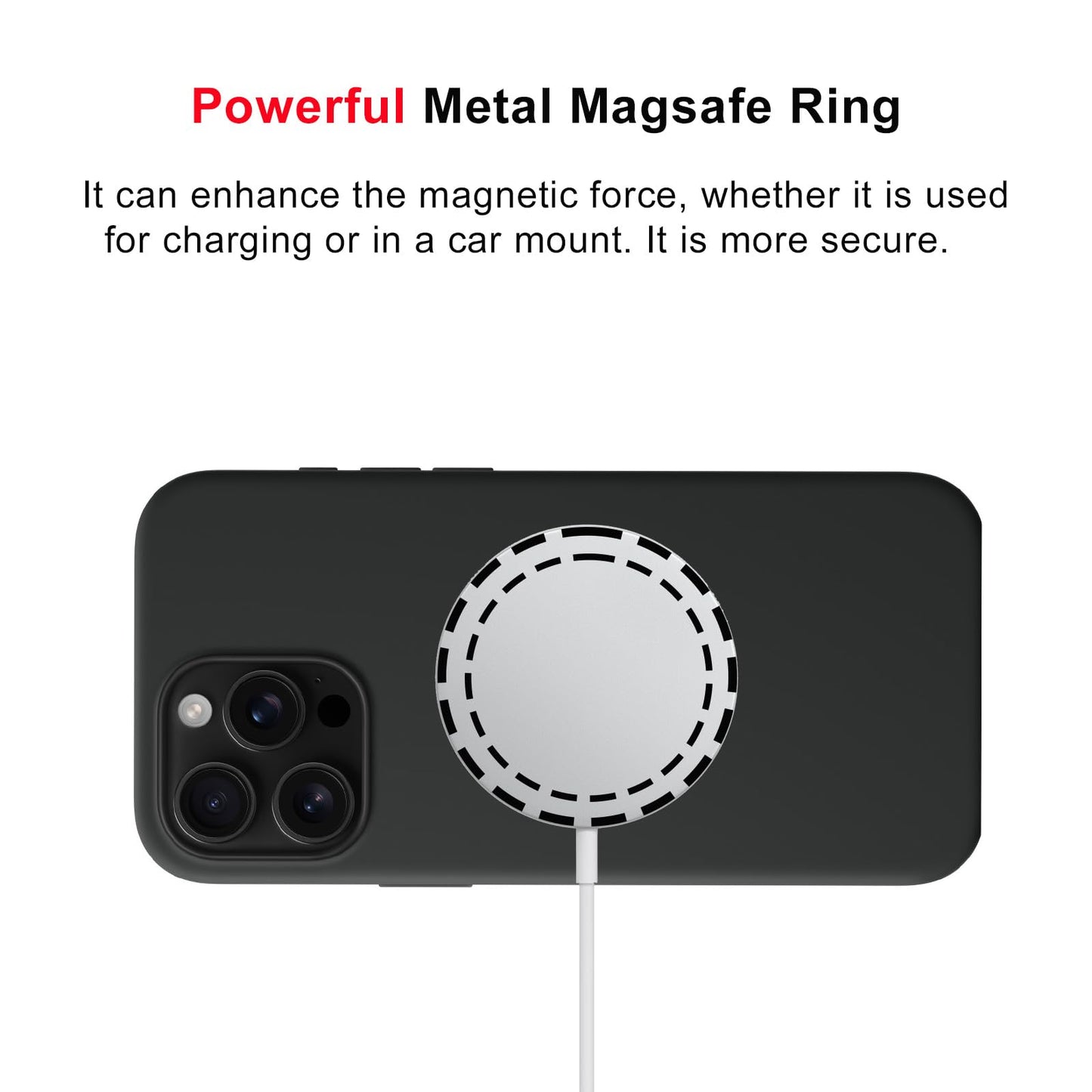 3 Pack,Universal Metal Ring Sticker for Wireless Charger&Magsafe Sticker,Magnetic Ring for Phone Case,Compatible with iPhone/Samsung/Android
