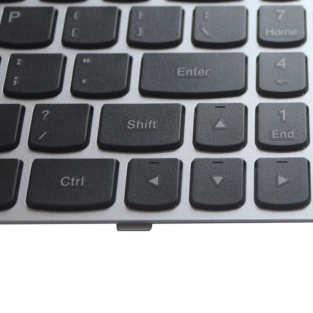 Laptop Replacement Keyboard Fit Lenovo IdeaPad 300-15 300-15IBR 300-15ISK 300-17ISK 305-15ABM (No Backlight Sliver)