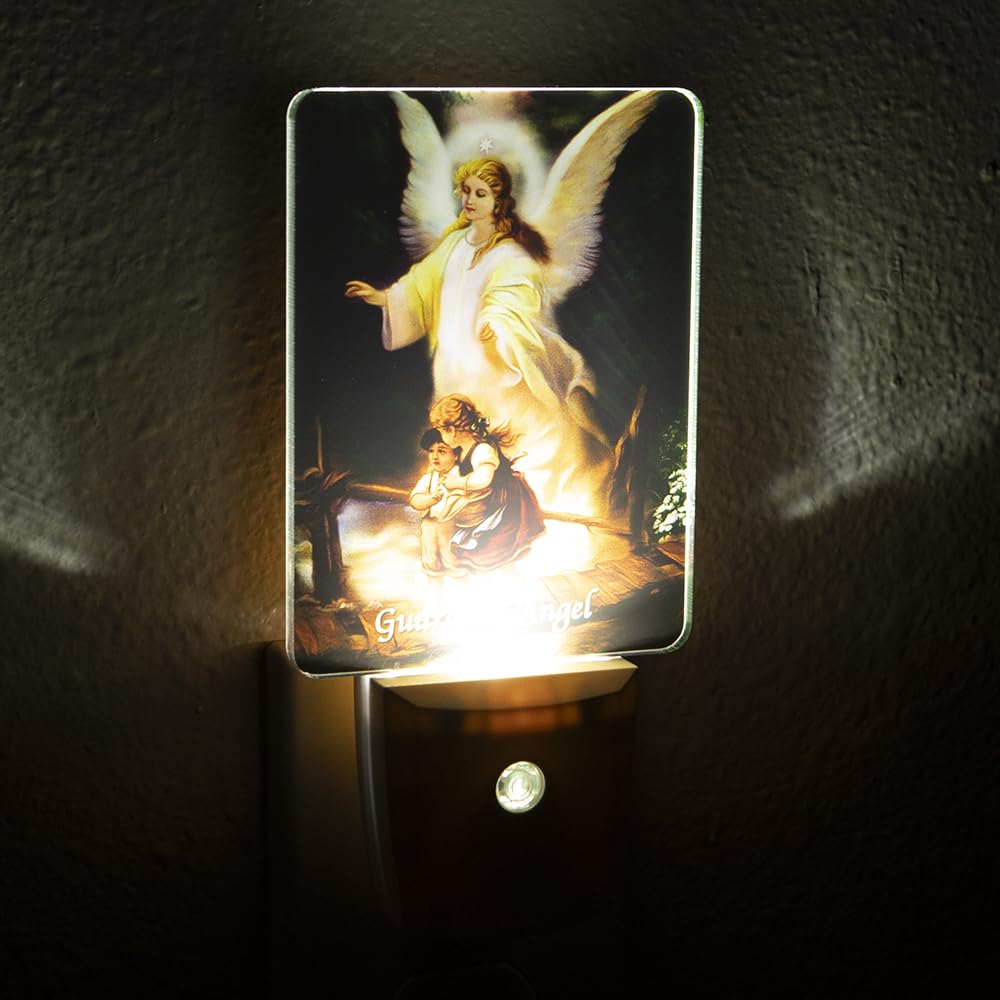 THE SAINTS COLLECTION Guardian Angel Night Light with Automatic Sensor, LED Flameless Plug-in Nightlight