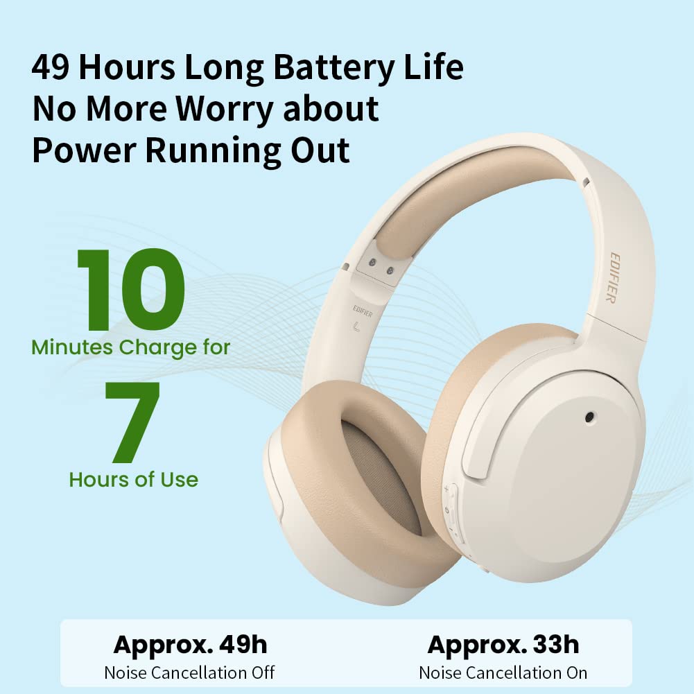 Edifier W820NB Plus Over-Ear Active Noise Cancelling Headphones, Clear Calls with Deep Noise Reduction,Bluetooth Headphones with LDAC for Hi Res…