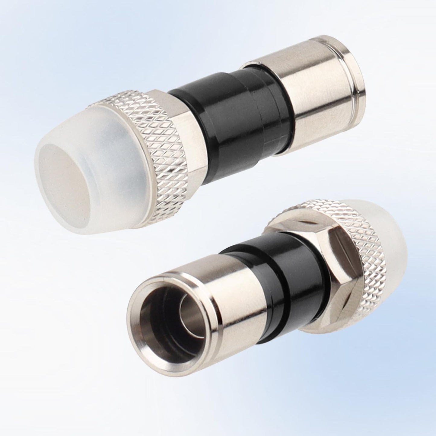 MOOKEERF RG6 Compression Connectors 20 Pack,F Type RG6 Connectors 75 Ohm,RG6 Coaxial Cable Compression Fitting with Weather Seal O Ring and Waterproof
