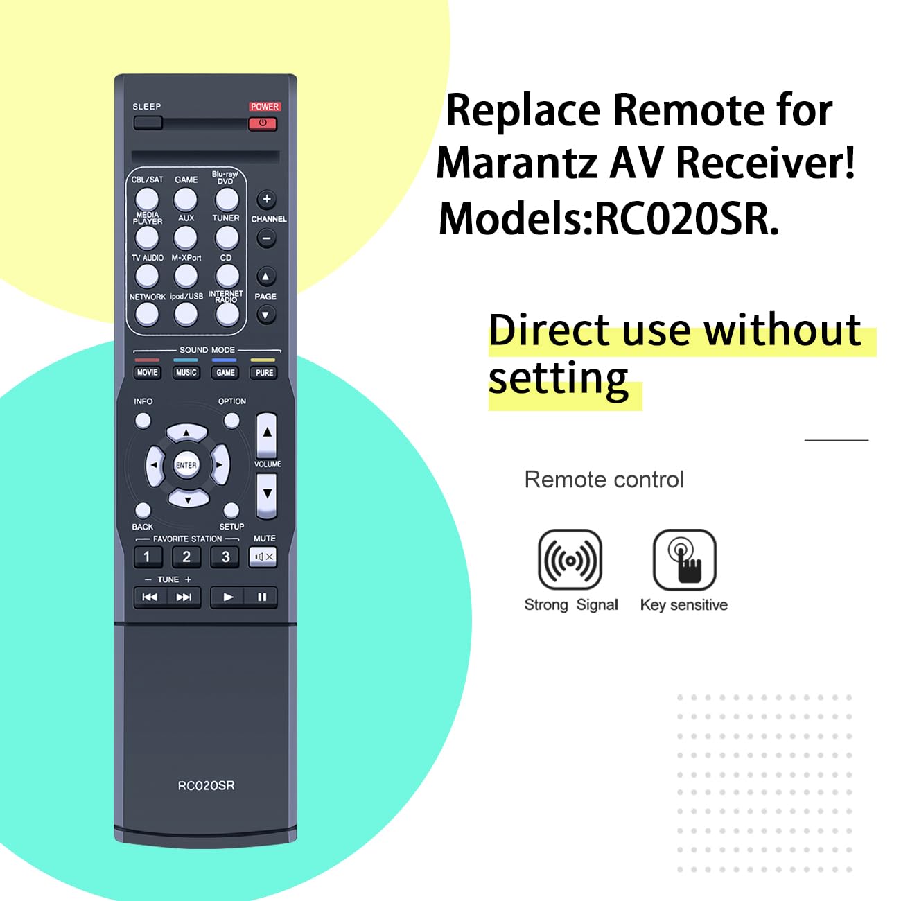 Replacement Remote Control for Marantz RC020SR AV Receiver NR-1403 NR1403 NR1502 NR-1504 NR1504 NR1505