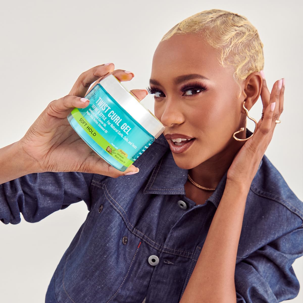 KISS Colors & Care Twist Curl Gel – 6 oz, Flexible Hold for Twists, Moisturizing, Promotes Hair Growth, Lightweight with Organic Jamaican Black Castor Oil