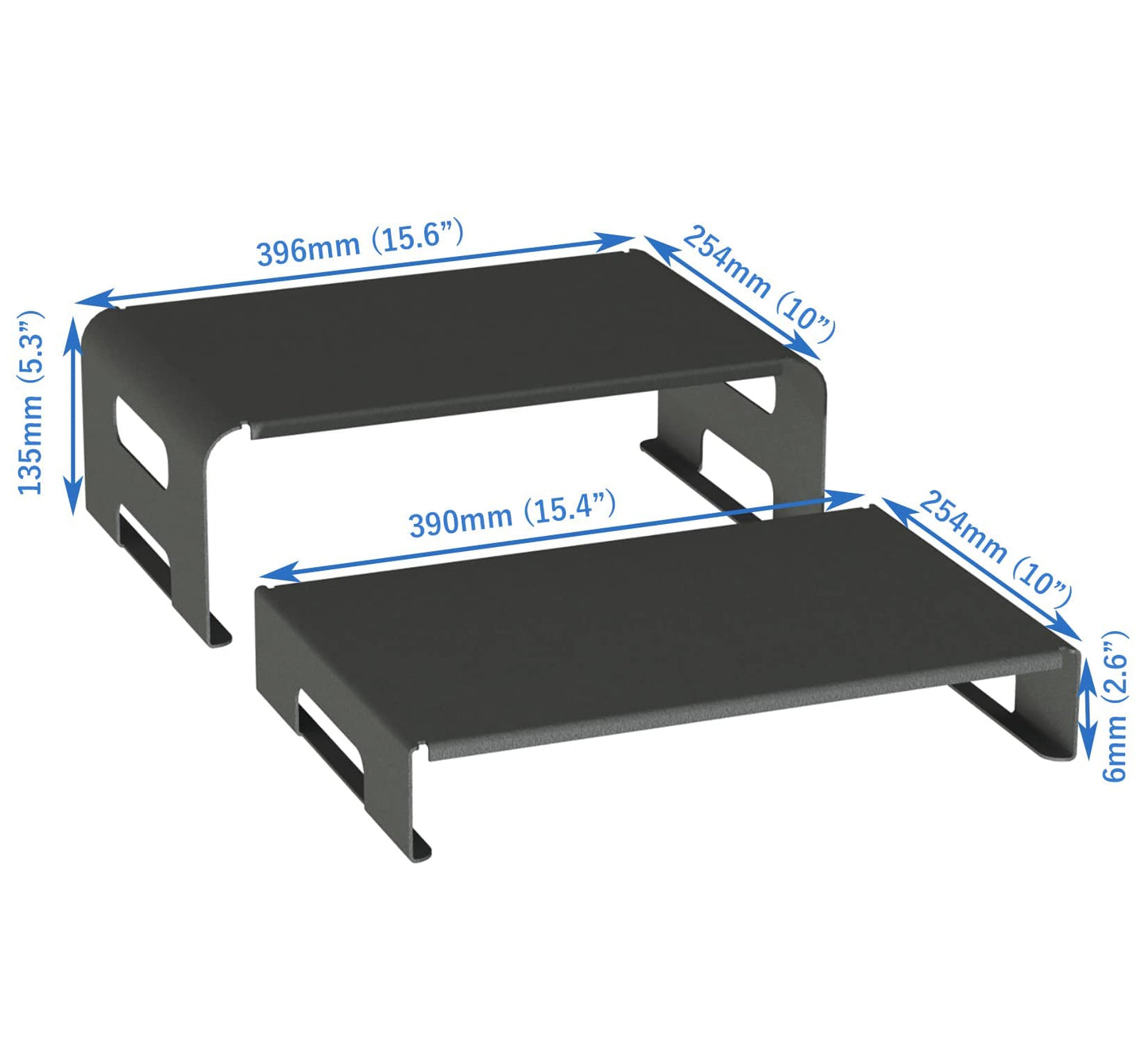 AEONS Versatile 2-Piece Monitor Stand Riser Desk Organizer, Ergonomic 2-Tier Computer iMac Display Holder Laptop Stand Printer Storage Shelf Cable
