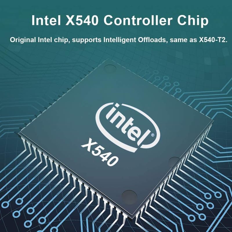 ipolex 10Gb Network Card Intel X540-T2 PCIE NIC Ethernet Card, Dual RJ45 Port, Intel X540-BT2 Controller, 10G Converged Network LAN Adapter, Support