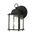Livex Lighting 7506-14 Frontenac Traditional 1-Light Outdoor Wall Lantern with Clear Beveled Glass Shades, 8" x 4.75" x 8", Black