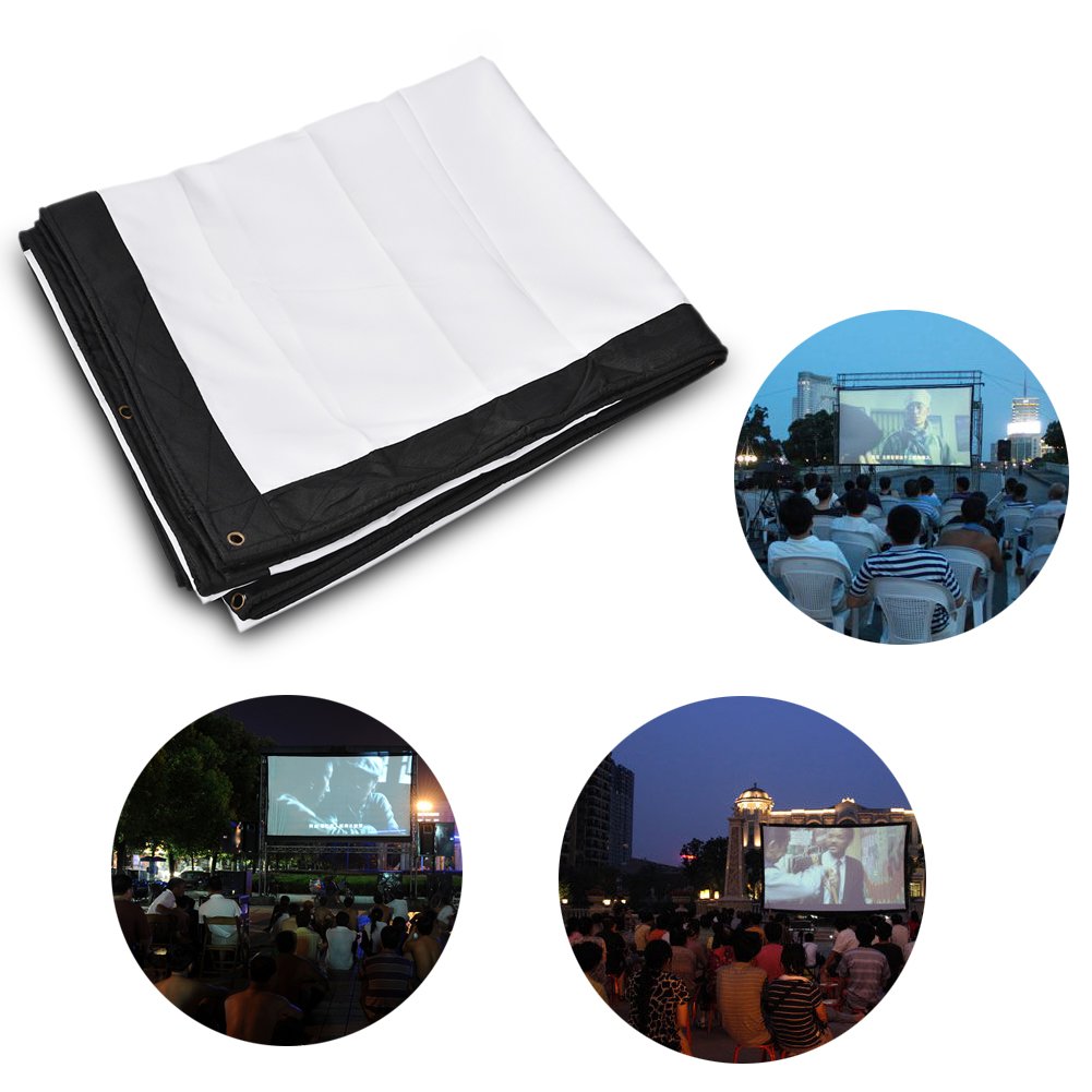 Portable Projector Screen, 200 Inch Anti-Crease Projector Screen with 16:9 HD 4K Screen Foldable Film Movie Projection for School Home Theater Cinema