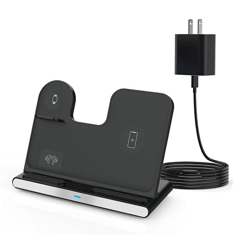 3 in 1 Wireless Charger Fast Charging Stand for Samsung, 15W Foldable Phone Charger Stand Android Charging Station for Samsung Galaxy S25/S24/S23