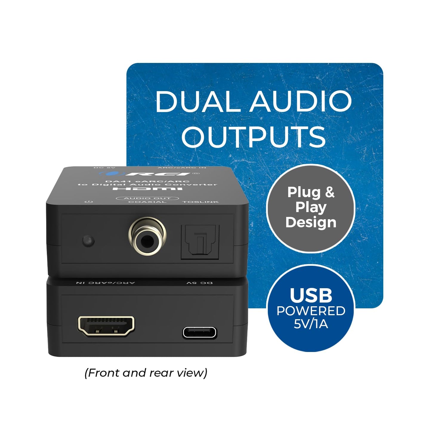 OREI eARC/ARC HDMI to Optical/Coaxial Audio Extractor, - Supports Dolby 5.1 Channel, DTS 5.1, LPCM 2.0 Channel HDTV Soundbar Speaker Amplifier (DA41)