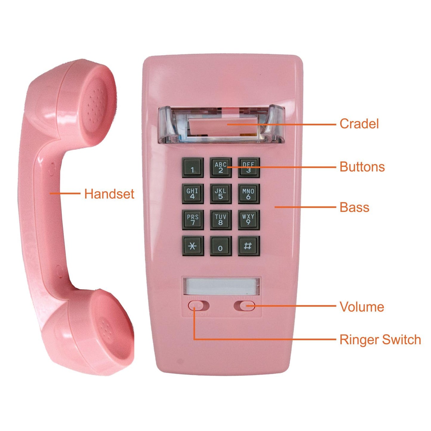 GHYTMTHOT Wall Phone, Wall Phones for landline Wall Mount, Used for Hotel School and Home.