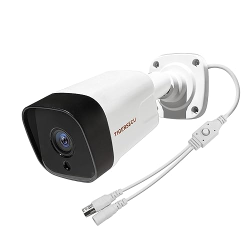 TIGERSECU 5MP Metal Long Range Security Camera for TVI, CVI, AHD, CVBS DVRs, Weatherproof for Indoor/Outdoor Use, Hybrid 4-in-1 with OSD Switch (Power