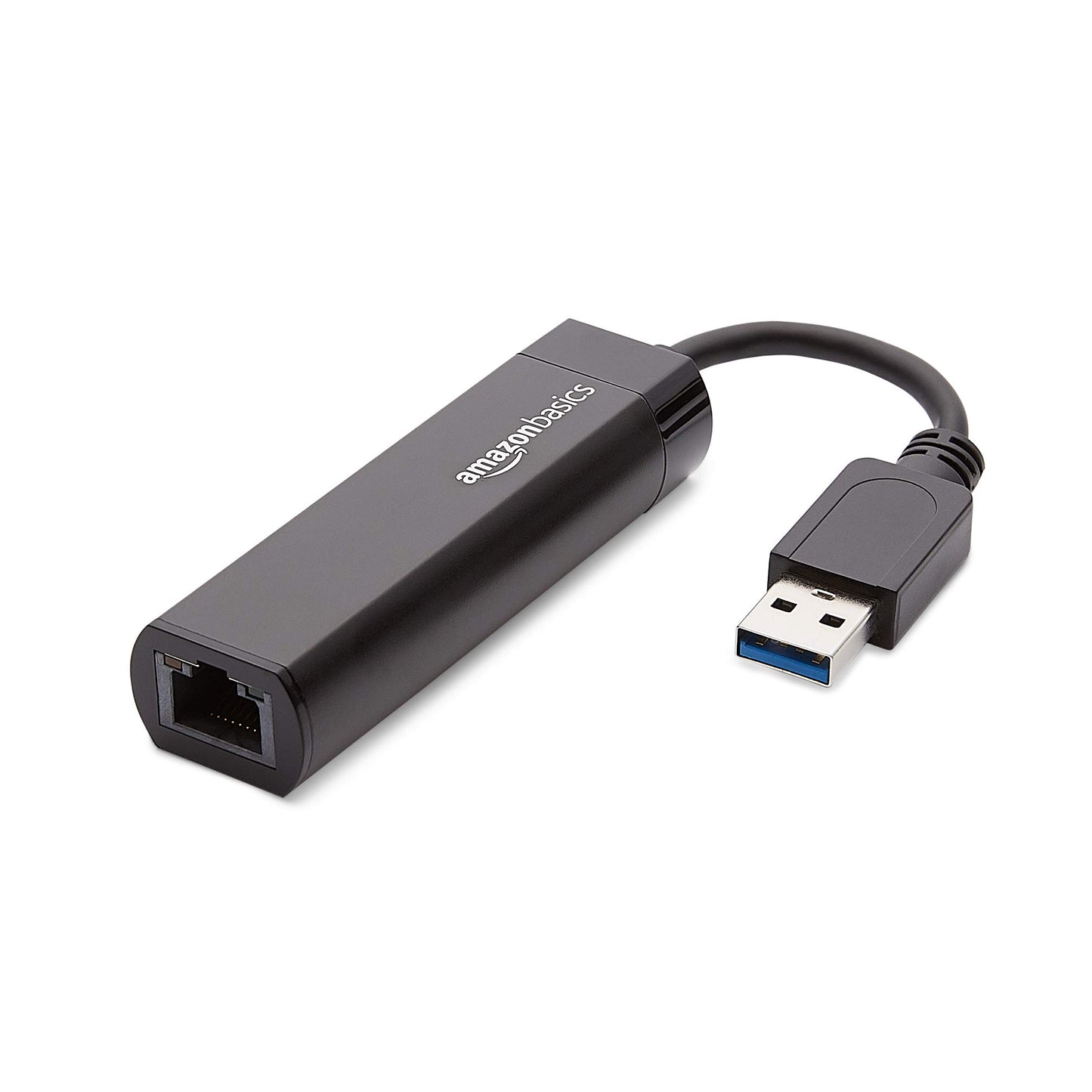 Amazon Basics USB 3.0 to 10/100/1000 Gigabit Ethernet Internet Adapter, Compatible with Windows and macOS, 10-Pack, Black