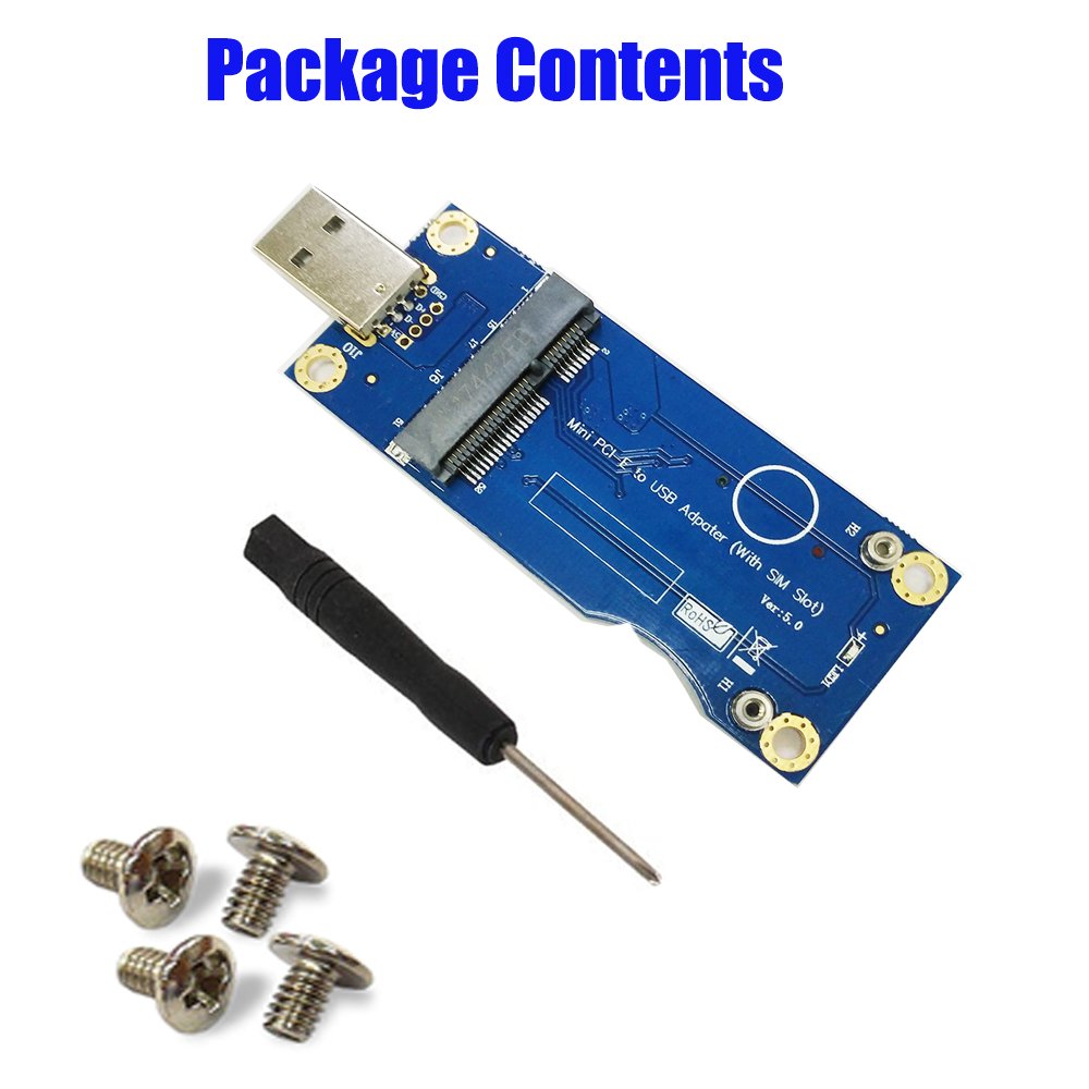 Mustpoint Mini PCI-E to USB Adapter with SIM Card Slot for WWAN/LTE Module (Industrial-Grade)