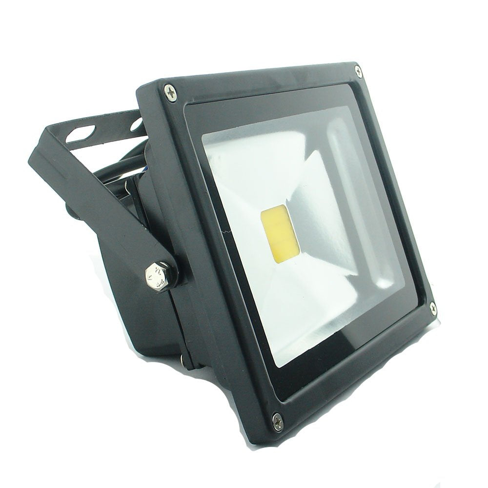 QUANS 20W 12V 24V AC DC Ultra Bright White LED Security Wash Flood Light Floodlight Lamp High Power Black Case Waterproof IP65 Superbright (Warm