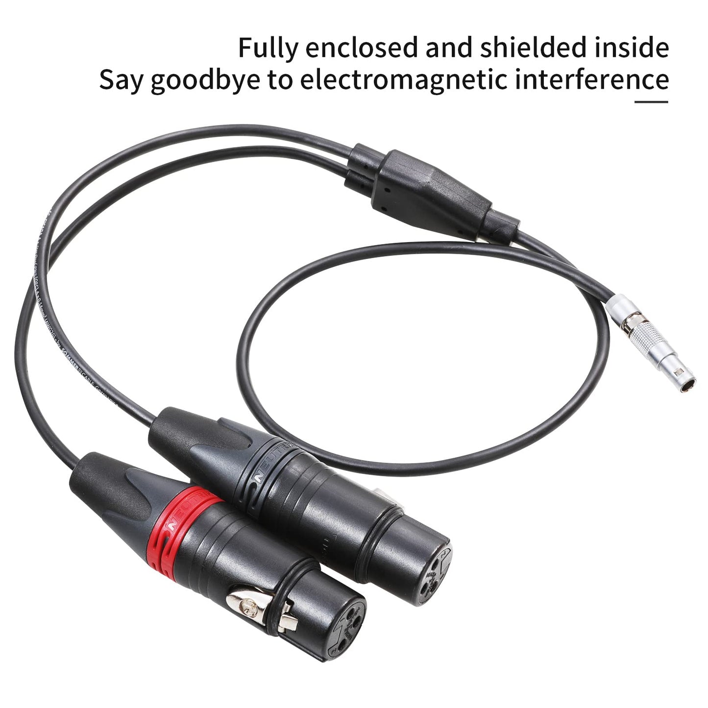 LANZYKU Dual XLR 3 Pin Female to 5 Pin Male Audio Input Cable for RED V-Raptor RED V-Raptor XL Arri Alexa Mini ZCAM -15 inches