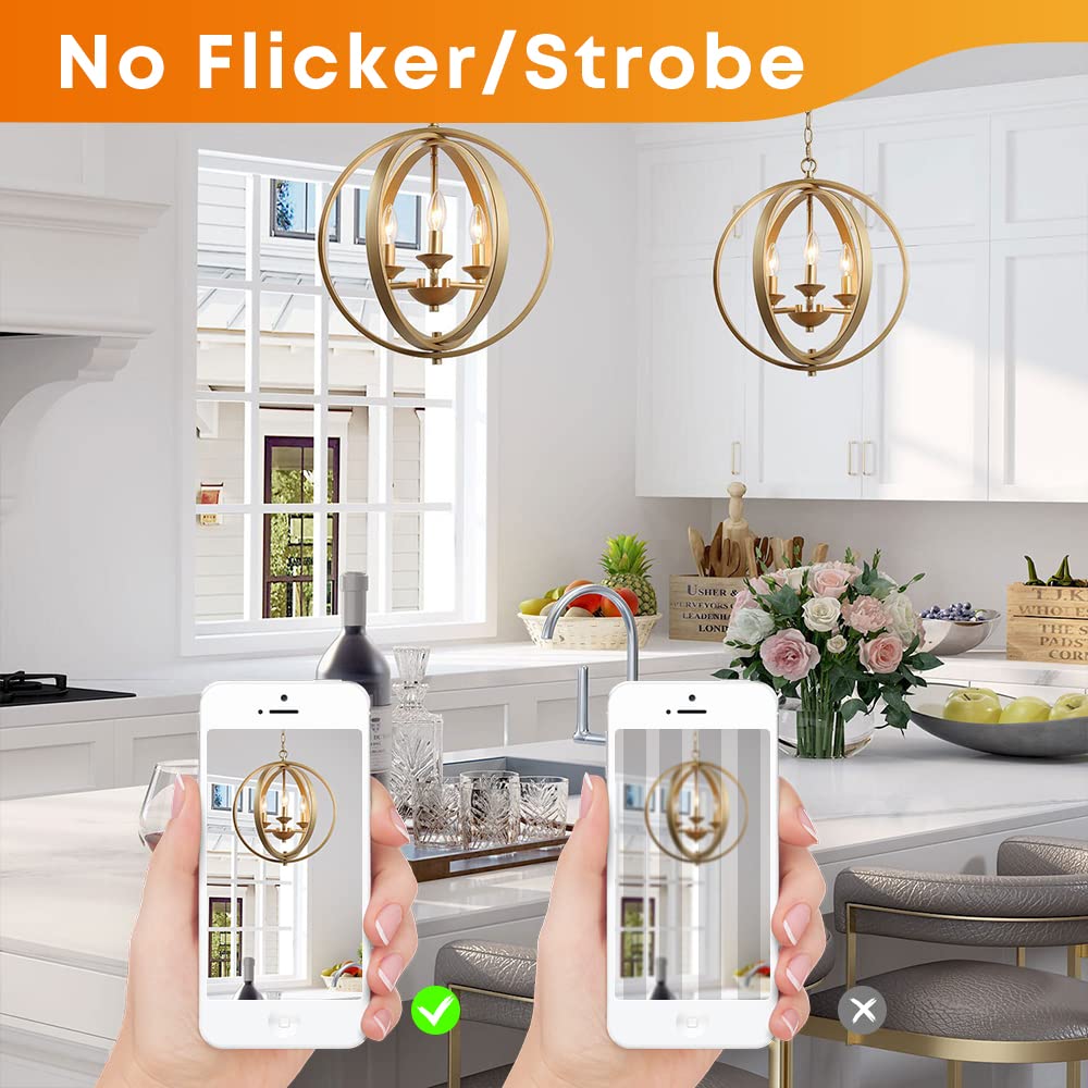 E12 Candelabra LED Edison Bulbs 40W Equivalent, 500 Lumen Soft White B10(C35) Dimmable Chandelier Light Bulbs Ceiling Fan, 5W Clear Glass Vintage