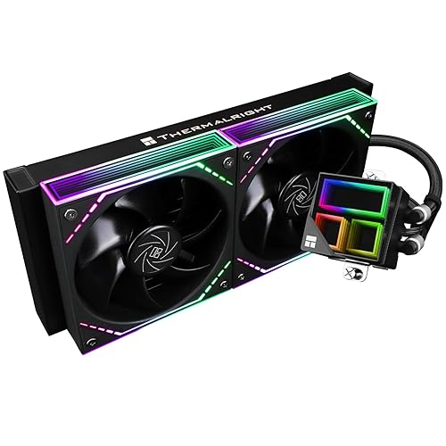 Thermalright Frozen Infinity 240 Black Liquid CPU Cooler,Double PWM Fans with 2000RPM,Desktop CPU Aio Cooler,for AM4/AM5&Intel