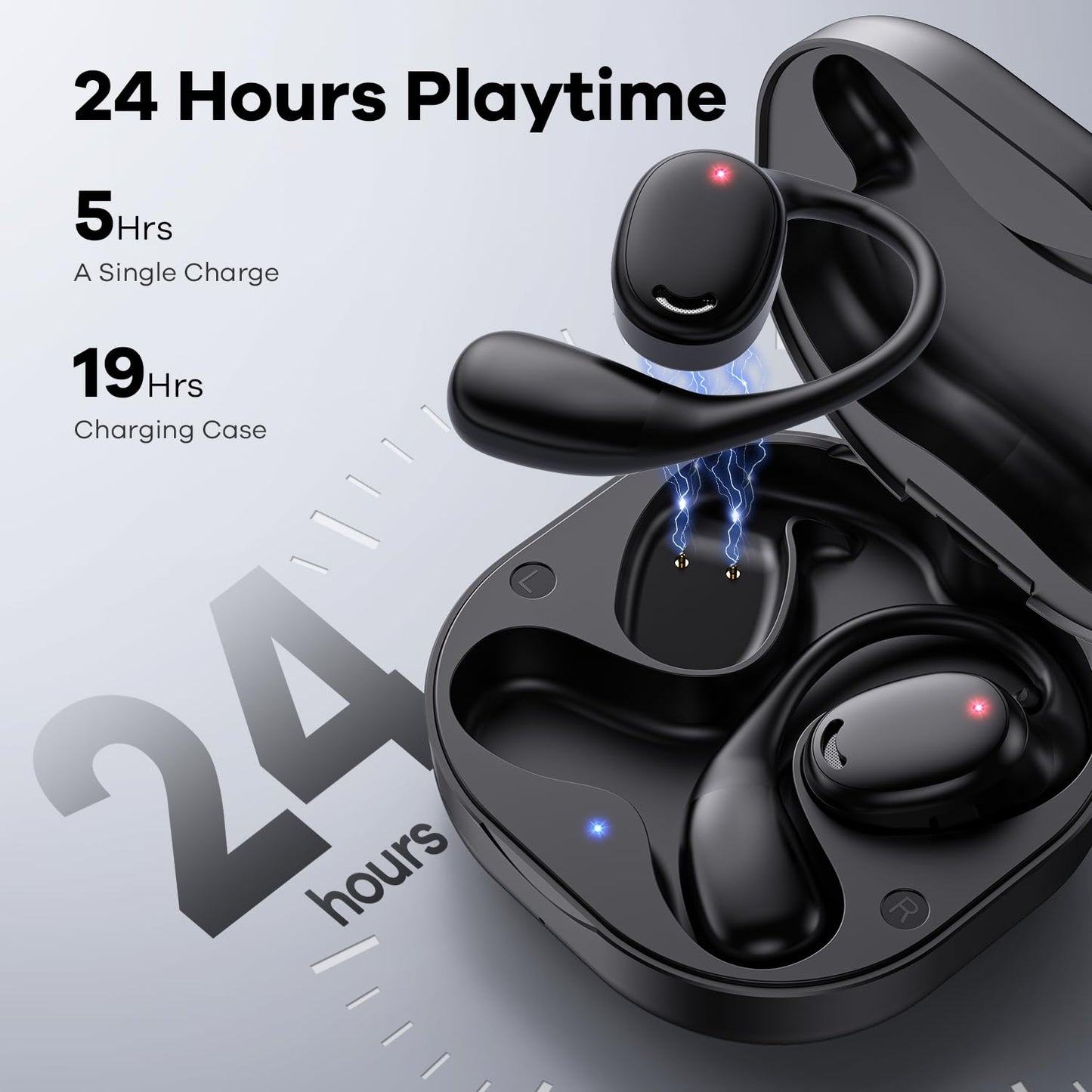 EXECCZO Open Ear Headphones - Airflow Pro Bluetooth 5.3 Earbud Wireless Earphones Headset for Running and Outdoor Activities with Immersive…